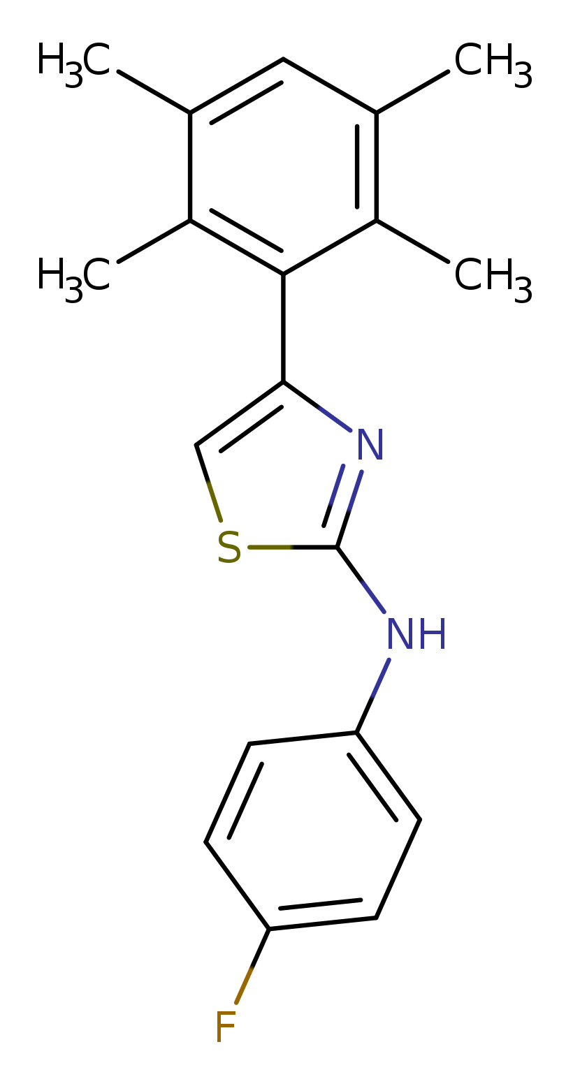 N-(4-fluorophenyl)-4-(2,3,5,6-tetramethylphenyl)-1,3-thiazol-2-amine