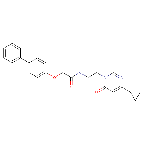 2-{[1,1'-biphenyl]-4-yloxy}-N-[2-(4-cyclopropyl-6-oxo-1,6-dihydropyrimidin-1-yl)ethyl]acetamide