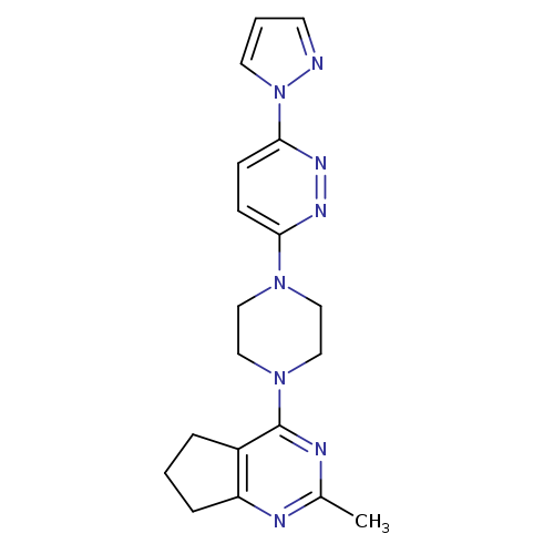 3-(4-{2-methyl-5H,6H,7H-cyclopenta[d]pyrimidin-4-yl}piperazin-1-yl)-6-(1H-pyrazol-1-yl)pyridazine