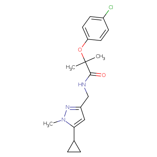 2-(4-chlorophenoxy)-N-[(5-cyclopropyl-1-methyl-1H-pyrazol-3-yl)methyl]-2-methylpropanamide