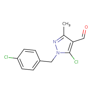 5-chloro-1-[(4-chlorophenyl)methyl]-3-methyl-1H-pyrazole-4-carbaldehyde