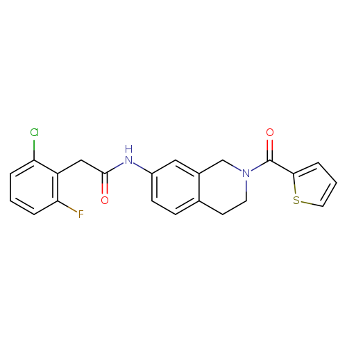 2-(2-chloro-6-fluorophenyl)-N-[2-(thiophene-2-carbonyl)-1,2,3,4-tetrahydroisoquinolin-7-yl]acetamide