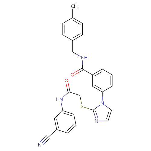 3-[2-({[(3-cyanophenyl)carbamoyl]methyl}sulfanyl)-1H-imidazol-1-yl]-N-[(4-methylphenyl)methyl]benzamide