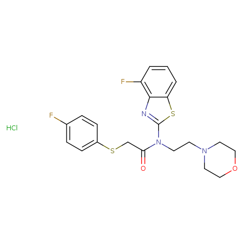 N-(4-fluoro-1,3-benzothiazol-2-yl)-2-[(4-fluorophenyl)sulfanyl]-N-[2-(morpholin-4-yl)ethyl]acetamide hydrochloride