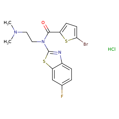 5-bromo-N-[2-(dimethylamino)ethyl]-N-(6-fluoro-1,3-benzothiazol-2-yl)thiophene-2-carboxamide hydrochloride