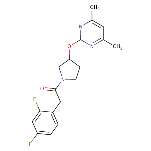 2-(2,4-difluorophenyl)-1-{3-[(4,6-dimethylpyrimidin-2-yl)oxy]pyrrolidin-1-yl}ethan-1-one