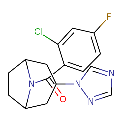 8-(2-chloro-4-fluorobenzoyl)-3-(1H-1,2,4-triazol-1-yl)-8-azabicyclo[3.2.1]octane