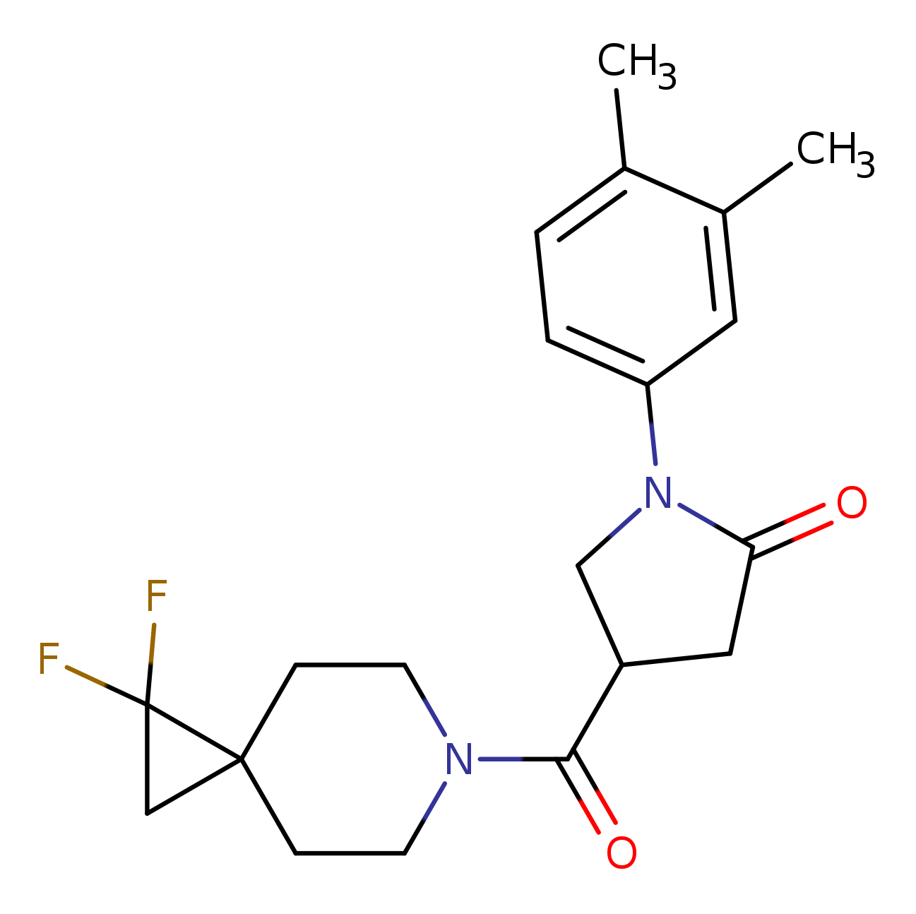 4-{1,1-difluoro-6-azaspiro[2.5]octane-6-carbonyl}-1-(3,4-dimethylphenyl)pyrrolidin-2-one