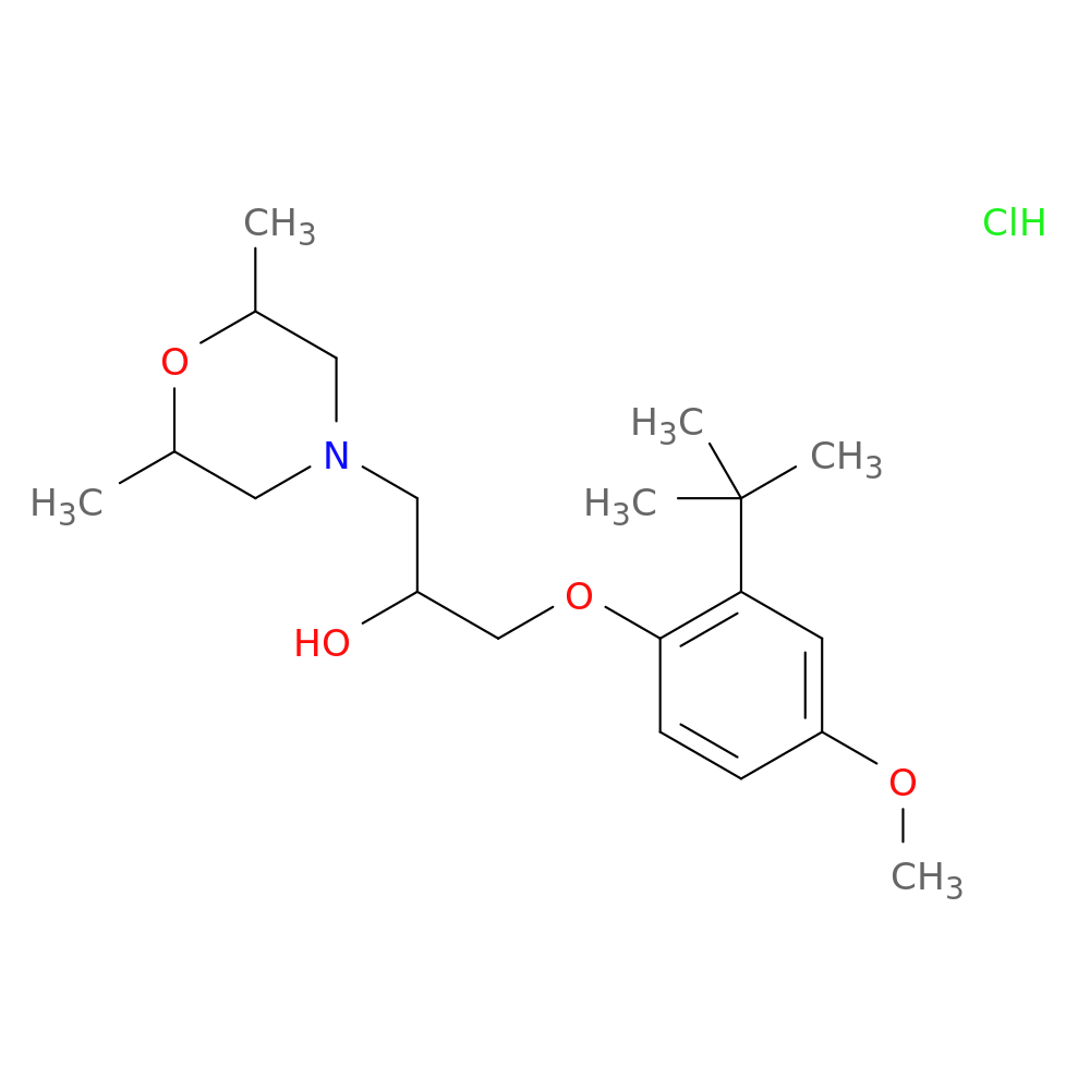 1-(2-tert-butyl-4-methoxyphenoxy)-3-(2,6-dimethylmorpholin-4-yl)propan-2-ol hydrochloride