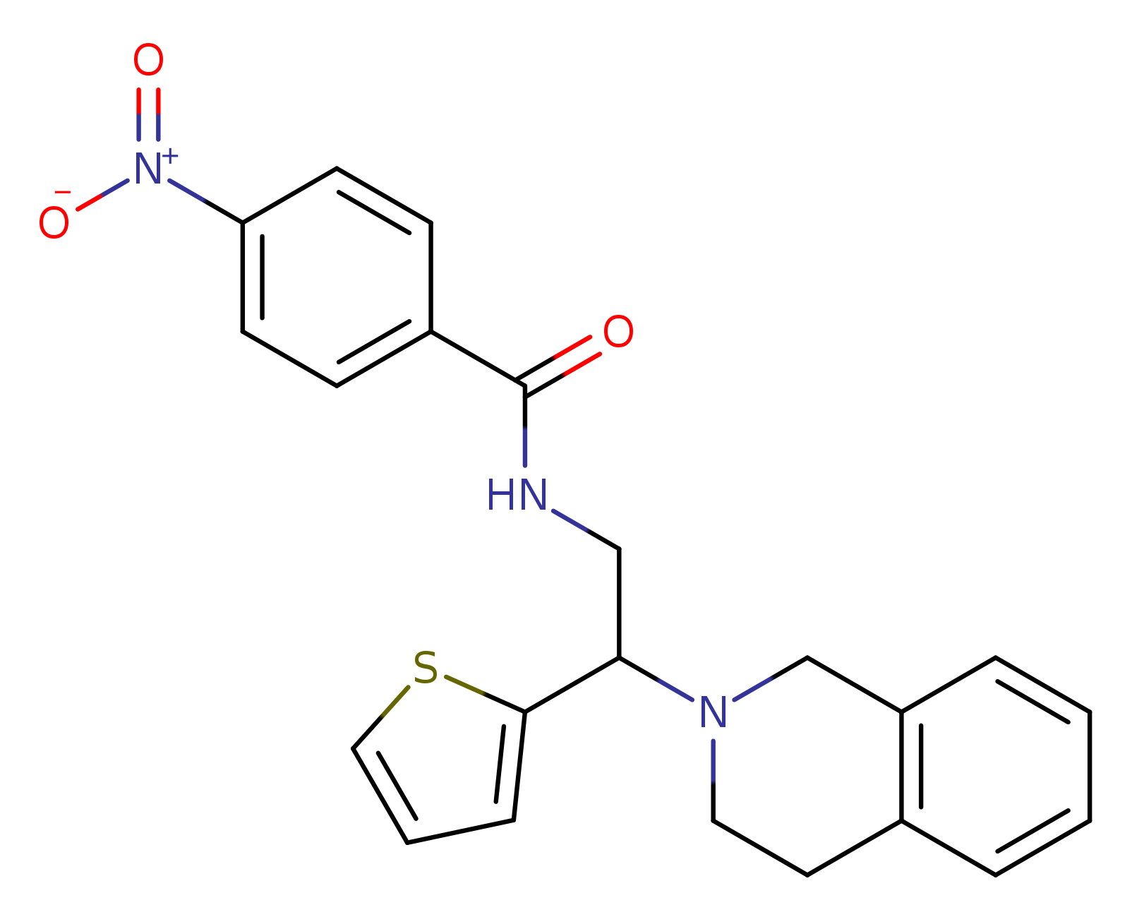 4-nitro-N-[2-(1,2,3,4-tetrahydroisoquinolin-2-yl)-2-(thiophen-2-yl)ethyl]benzamide
