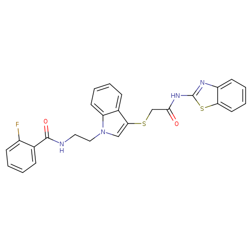 N-{2-[3-({[(1,3-benzothiazol-2-yl)carbamoyl]methyl}sulfanyl)-1H-indol-1-yl]ethyl}-2-fluorobenzamide