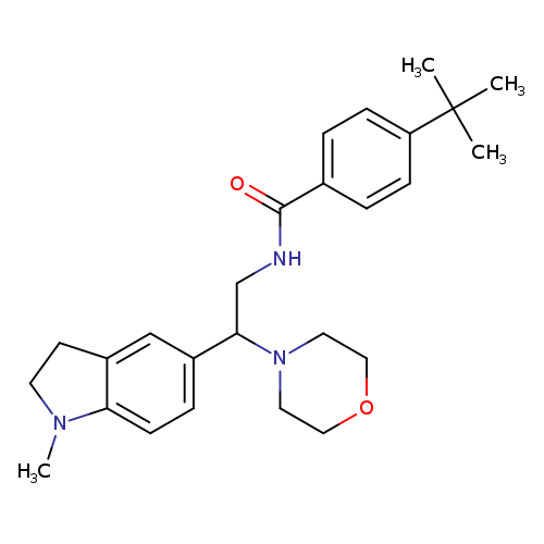 4-tert-butyl-N-[2-(1-methyl-2,3-dihydro-1H-indol-5-yl)-2-(morpholin-4-yl)ethyl]benzamide