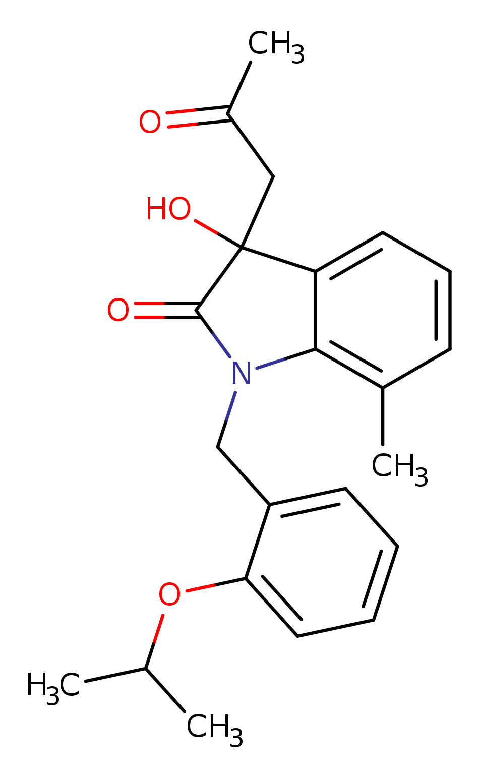 3-hydroxy-7-methyl-3-(2-oxopropyl)-1-{[2-(propan-2-yloxy)phenyl]methyl}-2,3-dihydro-1H-indol-2-one