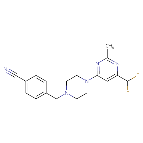 4-({4-[6-(difluoromethyl)-2-methylpyrimidin-4-yl]piperazin-1-yl}methyl)benzonitrile