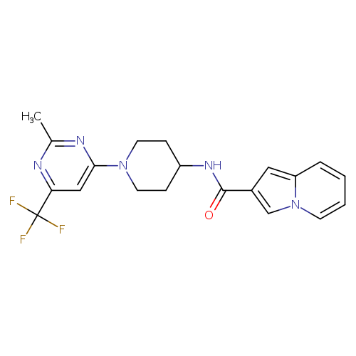N-{1-[2-methyl-6-(trifluoromethyl)pyrimidin-4-yl]piperidin-4-yl}indolizine-2-carboxamide