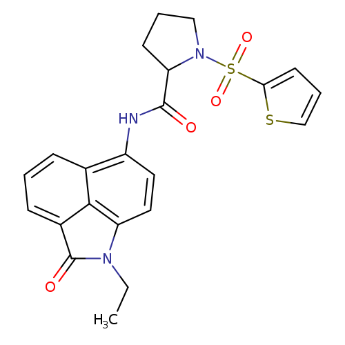 N-{2-ethyl-3-oxo-2-azatricyclo[6.3.1.0^{4,12}]dodeca-1(11),4,6,8(12),9-pentaen-9-yl}-1-(thiophene-2-sulfonyl)pyrrolidine-2-carboxamide