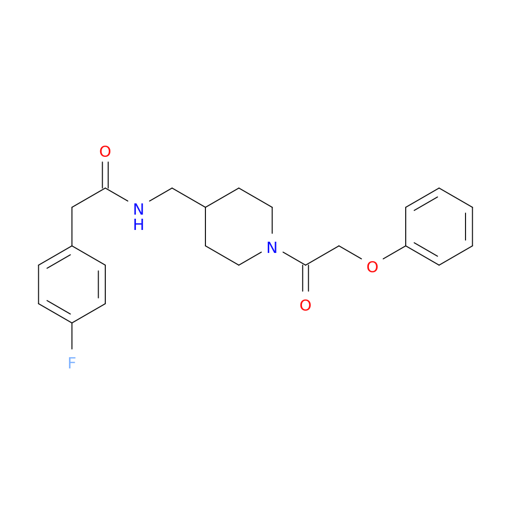 2-(4-fluorophenyl)-N-{[1-(2-phenoxyacetyl)piperidin-4-yl]methyl}acetamide