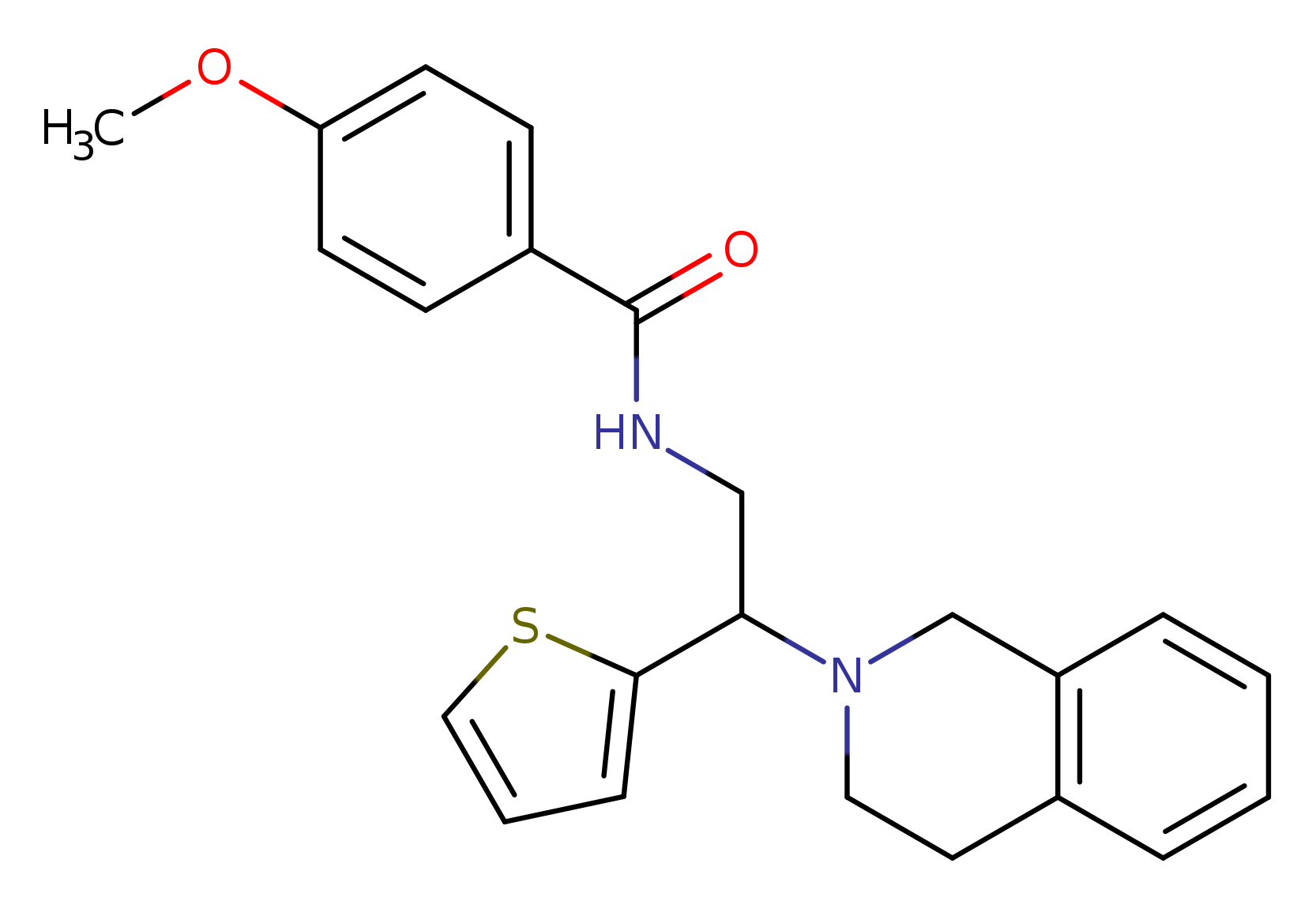 4-methoxy-N-[2-(1,2,3,4-tetrahydroisoquinolin-2-yl)-2-(thiophen-2-yl)ethyl]benzamide