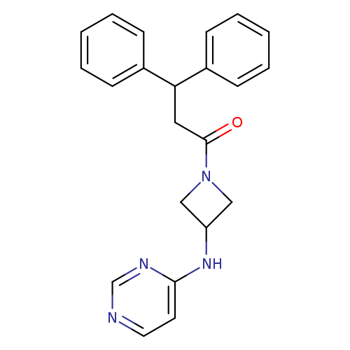 3,3-diphenyl-1-{3-[(pyrimidin-4-yl)amino]azetidin-1-yl}propan-1-one