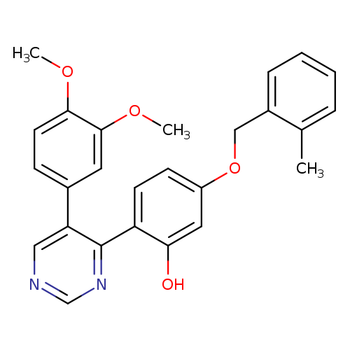2-[5-(3,4-dimethoxyphenyl)pyrimidin-4-yl]-5-[(2-methylphenyl)methoxy]phenol