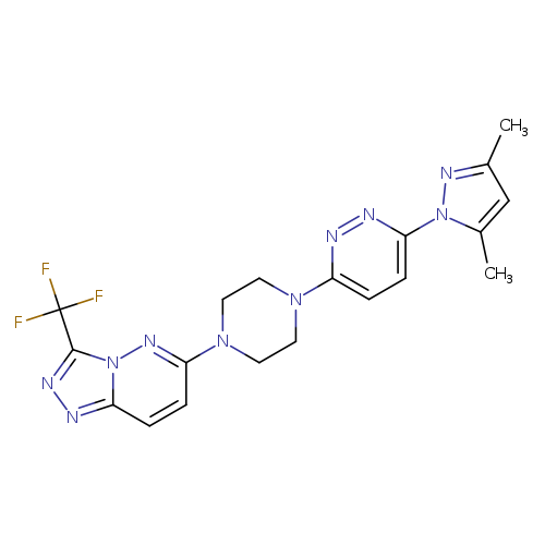 3-(3,5-dimethyl-1H-pyrazol-1-yl)-6-{4-[3-(trifluoromethyl)-[1,2,4]triazolo[4,3-b]pyridazin-6-yl]piperazin-1-yl}pyridazine