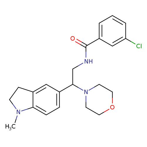 3-chloro-N-[2-(1-methyl-2,3-dihydro-1H-indol-5-yl)-2-(morpholin-4-yl)ethyl]benzamide