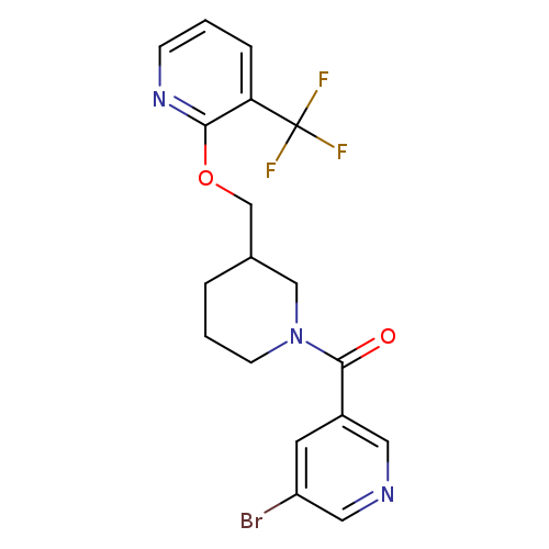 3-bromo-5-[3-({[3-(trifluoromethyl)pyridin-2-yl]oxy}methyl)piperidine-1-carbonyl]pyridine
