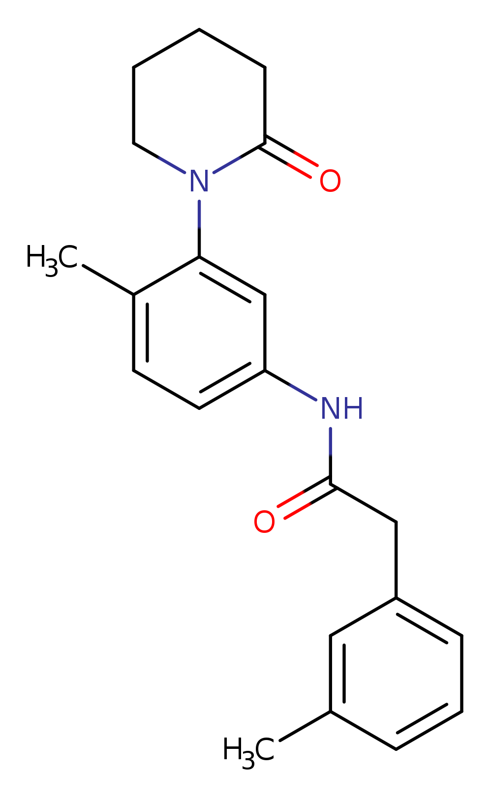 N-[4-methyl-3-(2-oxopiperidin-1-yl)phenyl]-2-(3-methylphenyl)acetamide
