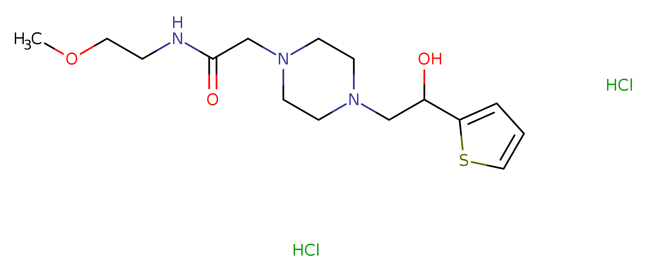 2-{4-[2-hydroxy-2-(thiophen-2-yl)ethyl]piperazin-1-yl}-N-(2-methoxyethyl)acetamide dihydrochloride
