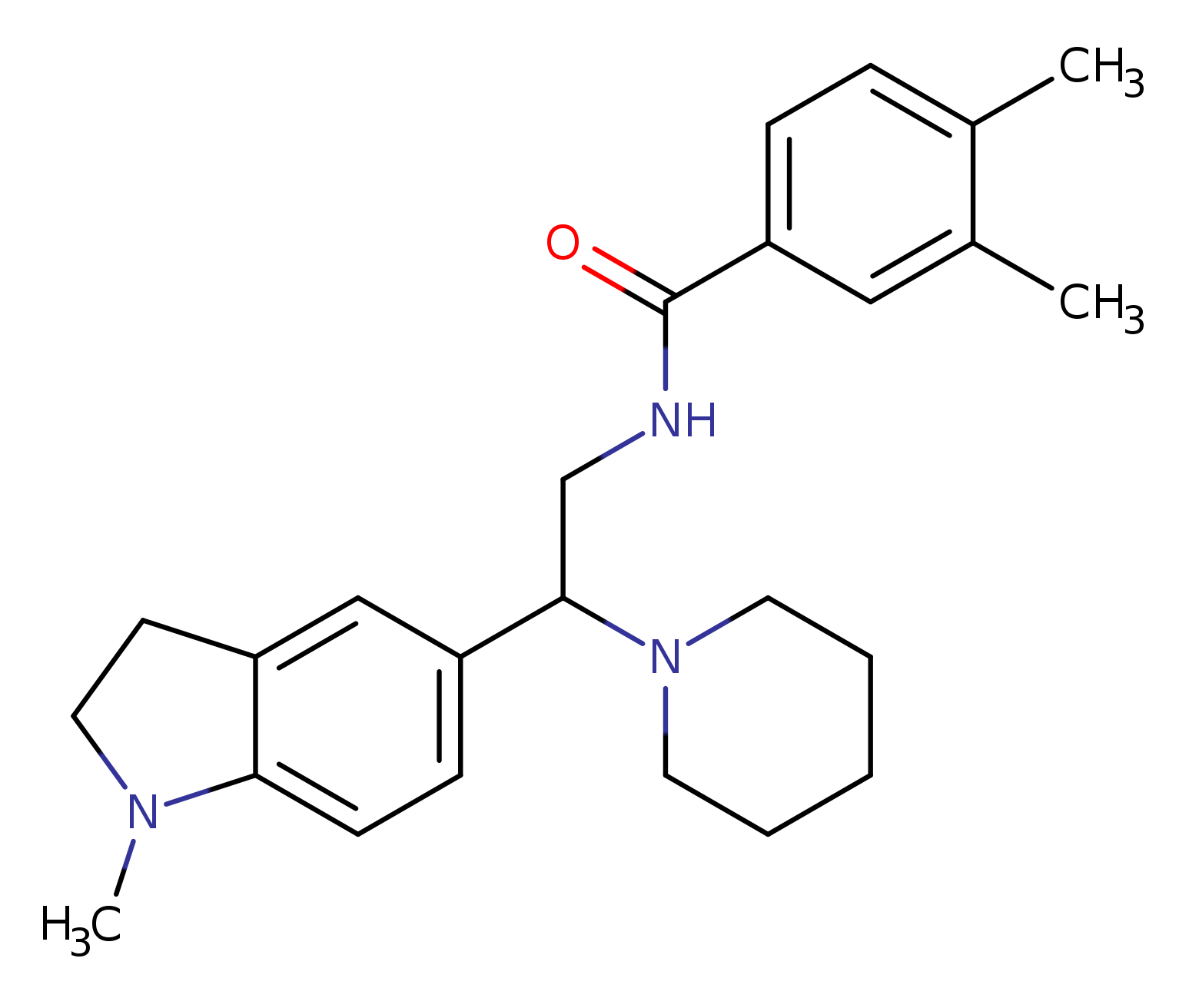 3,4-dimethyl-N-[2-(1-methyl-2,3-dihydro-1H-indol-5-yl)-2-(piperidin-1-yl)ethyl]benzamide