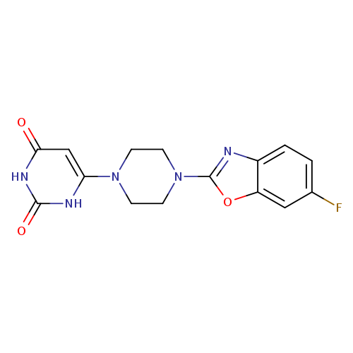6-[4-(6-fluoro-1,3-benzoxazol-2-yl)piperazin-1-yl]-1,2,3,4-tetrahydropyrimidine-2,4-dione