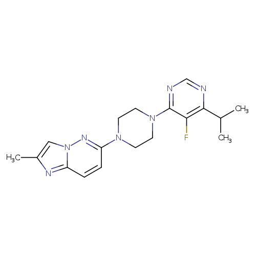 5-fluoro-4-(4-{2-methylimidazo[1,2-b]pyridazin-6-yl}piperazin-1-yl)-6-(propan-2-yl)pyrimidine