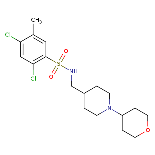 2,4-dichloro-5-methyl-N-{[1-(oxan-4-yl)piperidin-4-yl]methyl}benzene-1-sulfonamide