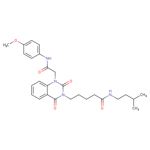 5-(1-{[(4-methoxyphenyl)carbamoyl]methyl}-2,4-dioxo-1,2,3,4-tetrahydroquinazolin-3-yl)-N-(3-methylbutyl)pentanamide