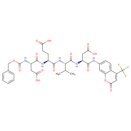 (5S,8S,11S,14S)-8-(2-carboxyethyl)-5-(carboxymethyl)-11-isopropyl-3,6,9,12-tetraoxo-14-((2-oxo-4-(trifluoromethyl)-2H-chromen-7-yl)carbamoyl)-1-phenyl-2-oxa-4,7,10,13-tetraazahexadecan-16-oicacid