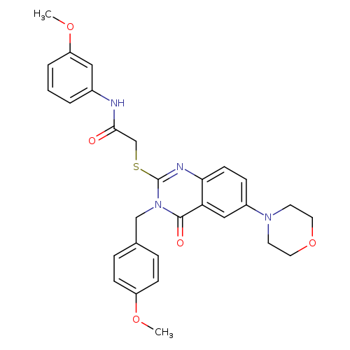 N-(3-methoxyphenyl)-2-({3-[(4-methoxyphenyl)methyl]-6-(morpholin-4-yl)-4-oxo-3,4-dihydroquinazolin-2-yl}sulfanyl)acetamide