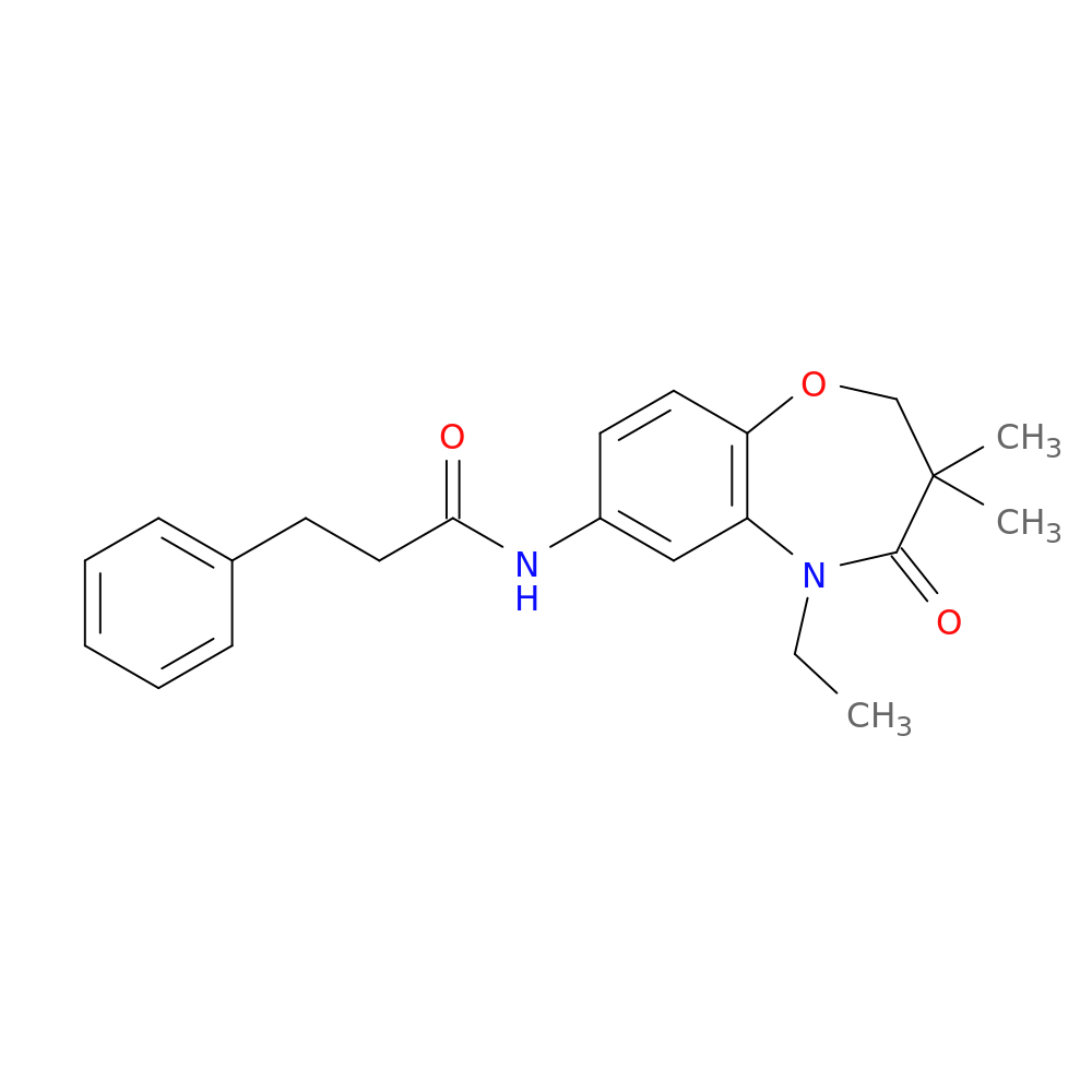 N-(5-ethyl-3,3-dimethyl-4-oxo-2,3,4,5-tetrahydro-1,5-benzoxazepin-7-yl)-3-phenylpropanamide