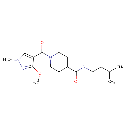 1-(3-methoxy-1-methyl-1H-pyrazole-4-carbonyl)-N-(3-methylbutyl)piperidine-4-carboxamide