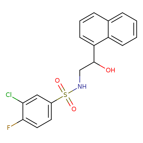3-chloro-4-fluoro-N-[2-hydroxy-2-(naphthalen-1-yl)ethyl]benzene-1-sulfonamide