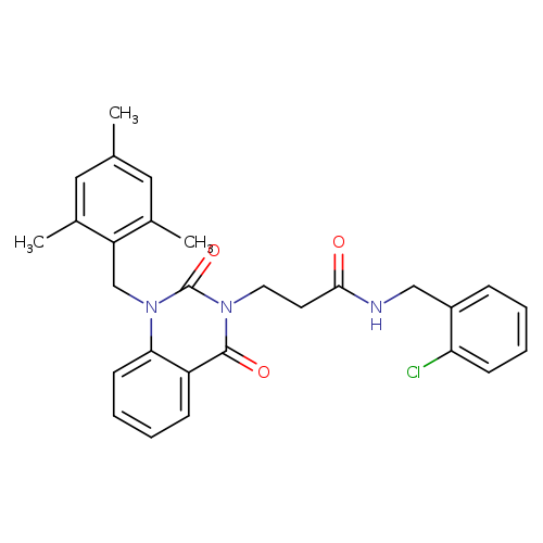 N-[(2-chlorophenyl)methyl]-3-{2,4-dioxo-1-[(2,4,6-trimethylphenyl)methyl]-1,2,3,4-tetrahydroquinazolin-3-yl}propanamide