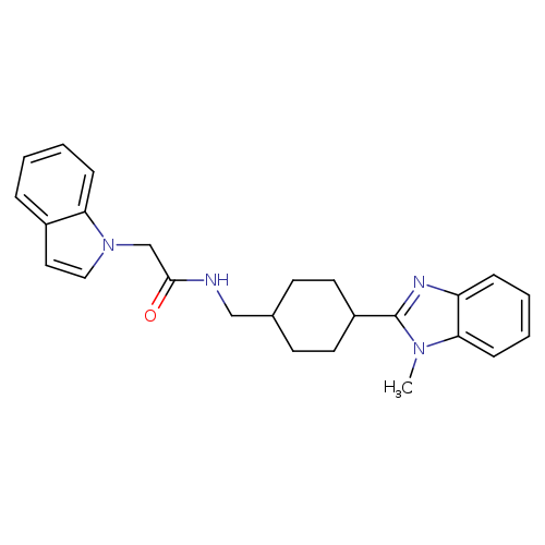2-(1H-indol-1-yl)-N-{[4-(1-methyl-1H-1,3-benzodiazol-2-yl)cyclohexyl]methyl}acetamide