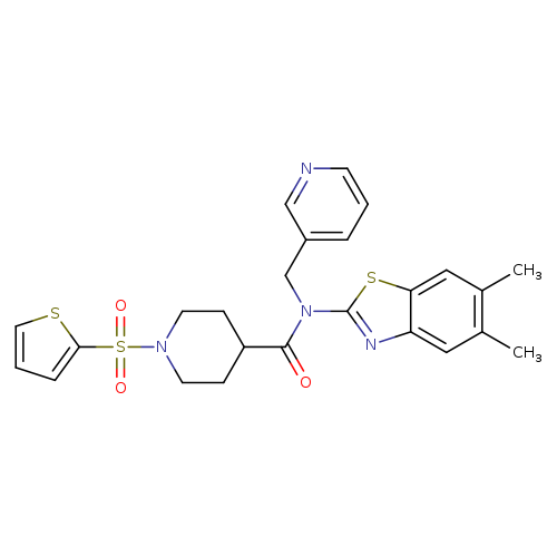 N-(5,6-dimethyl-1,3-benzothiazol-2-yl)-N-[(pyridin-3-yl)methyl]-1-(thiophene-2-sulfonyl)piperidine-4-carboxamide