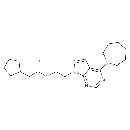 N-{2-[4-(azepan-1-yl)-1H-pyrazolo[3,4-d]pyrimidin-1-yl]ethyl}-2-cyclopentylacetamide