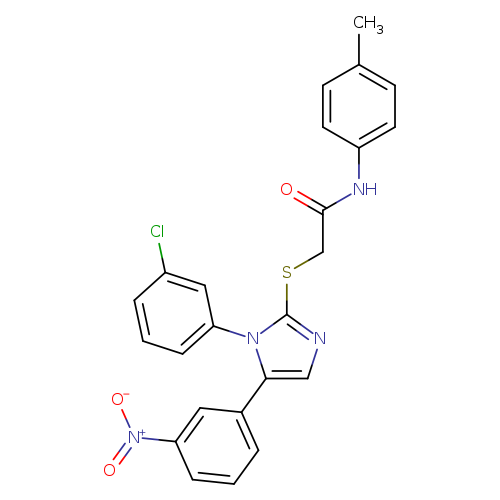 2-{[1-(3-chlorophenyl)-5-(3-nitrophenyl)-1H-imidazol-2-yl]sulfanyl}-N-(4-methylphenyl)acetamide