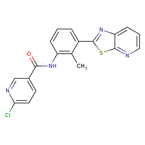 6-chloro-N-(2-methyl-3-{[1,3]thiazolo[5,4-b]pyridin-2-yl}phenyl)pyridine-3-carboxamide
