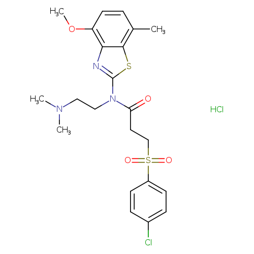 3-(4-chlorobenzenesulfonyl)-N-[2-(dimethylamino)ethyl]-N-(4-methoxy-7-methyl-1,3-benzothiazol-2-yl)propanamide hydrochloride