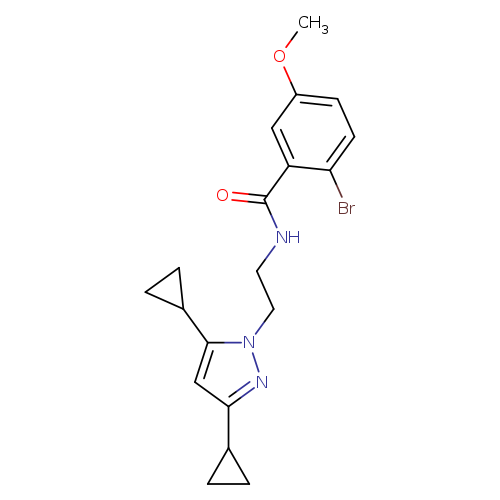 2-bromo-N-[2-(3,5-dicyclopropyl-1H-pyrazol-1-yl)ethyl]-5-methoxybenzamide