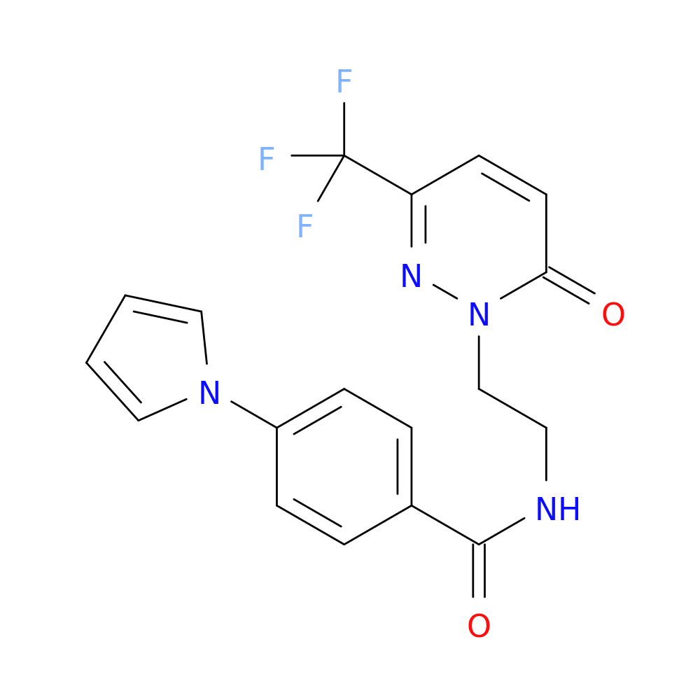 N-{2-[6-oxo-3-(trifluoromethyl)-1,6-dihydropyridazin-1-yl]ethyl}-4-(1H-pyrrol-1-yl)benzamide