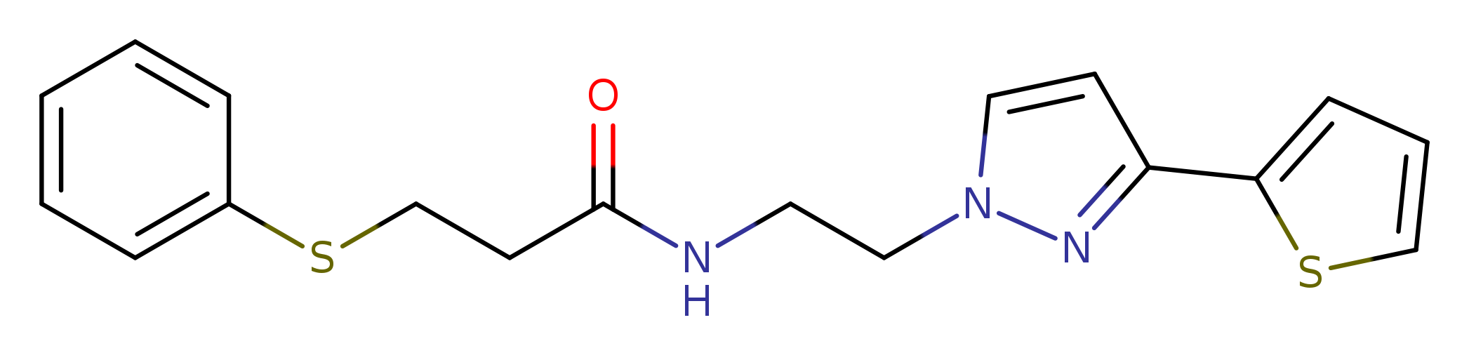 3-(phenylsulfanyl)-N-{2-[3-(thiophen-2-yl)-1H-pyrazol-1-yl]ethyl}propanamide