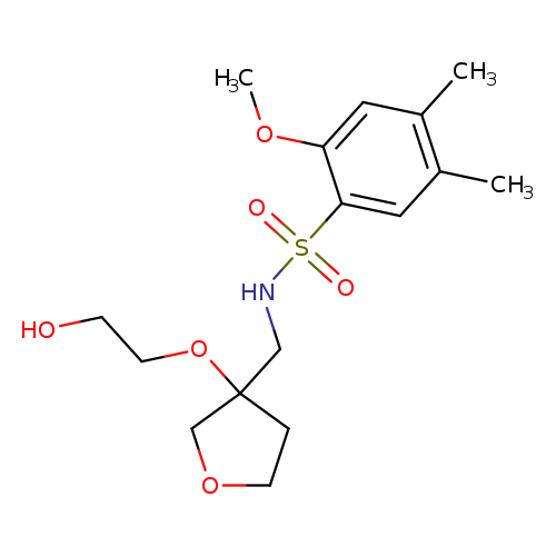 N-{[3-(2-hydroxyethoxy)oxolan-3-yl]methyl}-2-methoxy-4,5-dimethylbenzene-1-sulfonamide